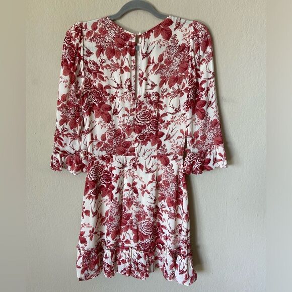 Reformation Doutzen Mini Red White Dress Size 2 - Picture 8 of 10